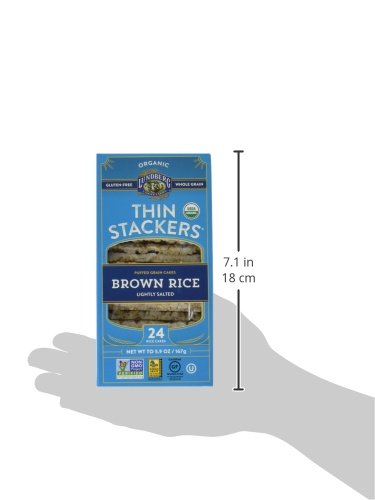 Lundberg Family Farms Organic Thin Stackers Grain Cakes, Brown Rice Lightly Salted, 5.9 Ounce (Pack Of 12)