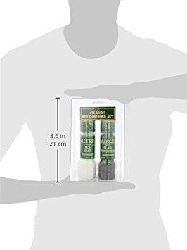 Alessi Grinder Set - Sea Salt & Black Peppercorns - Pack of 6 - Glass - Black - Model 8541944344