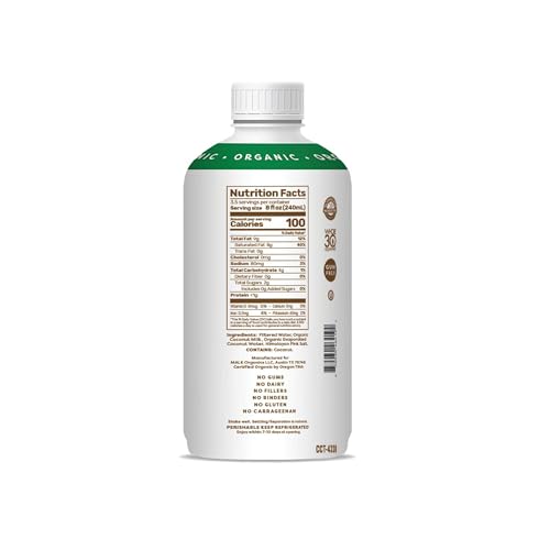 MALK Unsweetened Organic Coconut 28 fl oz - Non GMO - Whole 30 approved, Dairy Free, Vegan, Plant Based
