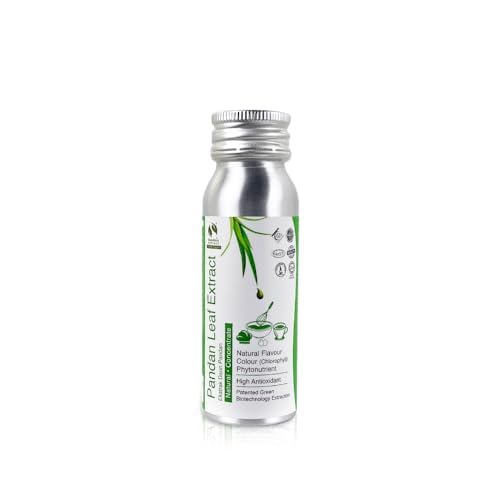 BIONUTRICIA Pandan Extract Liquid Concentrate, 100% Natural Flavoring & Coloring Ingredient for Baking & Beverages, 80g