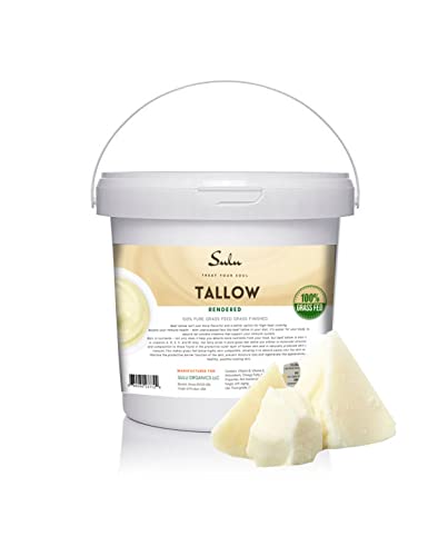 100% Pure Fully Rendered Grass Fed Grass Finished Beef Tallow-Food Grade (4 lbs)