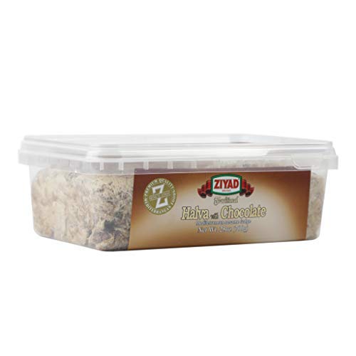 Ziyad Traditional Mediterranean Sesame Fudge Halva With Chocolate, Additives No Preservatives, 25 Oz