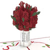 Red Rose Arrangement 5''x7'' Pop Up Card
