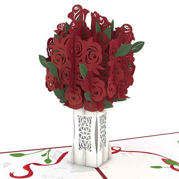 Red Rose Arrangement 5''x7'' Pop Up Card