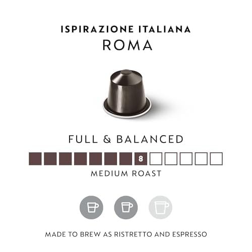 Nespresso Roma Intenso Medium Roast Coffee Pods, 50 Count, Original Line
