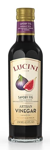 Lucini Italia Savory Fig Balsamico Artisan Vinegar - Italian Balsamic Vinegar - Aged Balsamic Vinegar from Modena Italy - Non-GM