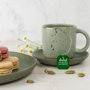 Sadaf Cardamom Tea Bags - Special Blend Cardamom Ceylon Black Tea - Quicktea Product Harvested In Sri Lanka - 50 Individually Fo