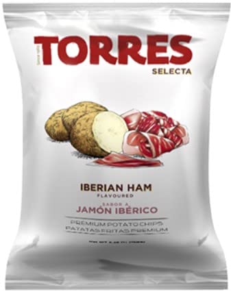 Generic Torres Premium Potato Chips 4 Pack - 2 Black Truffle & 2 Iberico Ham - Handcrafted Patatas Fritas, 1 Count