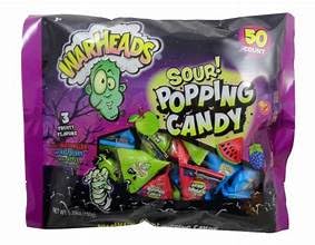 Warheads SOUR Popping Candy 50 Count - Perfect for Halloween & Trick or Treaters - Bulk Bag Gift By Lyza s Sweets &