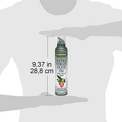 Mantova Extra Virgin Olive Oil Spray 8.5 oz. Spray Bottle - Manage Oil Amount - Great For Salads & Cooking, (Pack of 2)