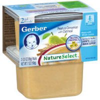 Gerber 2Nd Foods Nature Select, Pears & Cinnamon With Oatmeal, 2 Ct