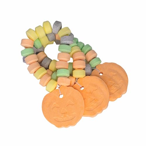 Pumpkin Candy Bracelets - 24 Thanksgiving Themed Snacks - Individually Wrapped Bulk Candy - Fall Goodies - Class Treats & Kids P