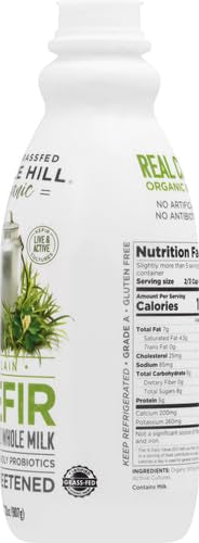 Maple Hill Crea mery, 100% Grass Fed Kefir, Plain, Organic 32 Ounce