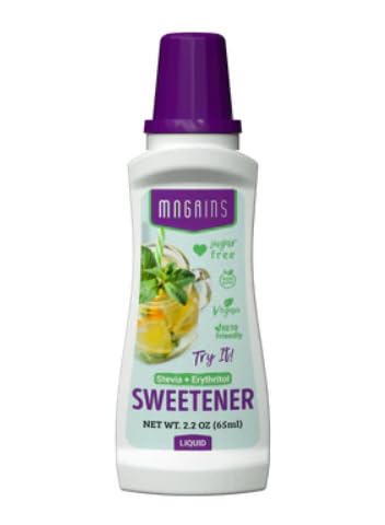 MAGRINS Liquid Sweetener, Stevia + Erythritol Blend, 65ml (2.19 Fl Oz), Sugar-Free
