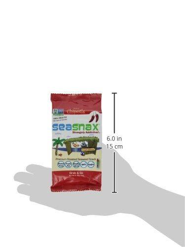 Seasnax Grab And Go Seaweed, Spicy Chipotle, 0.18 Ounce (Pack Of 24)