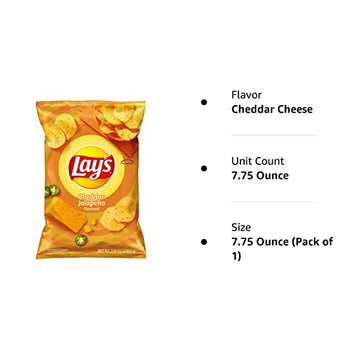 Lay'S Cheddar Jalapeno Flavored Potato Chips, 7.75 Oz