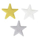 Mini Gold, Silver, and White Star Edible Sugar Cake Toppers, 24 Count