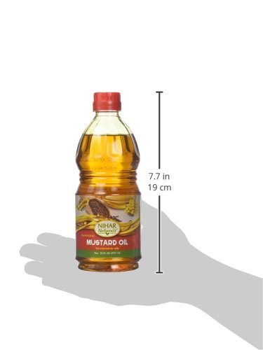 Nihar Naturals Mustard Oil, 473 mL, 100% Pure Cooking Oil, Ideal for Culinary Use