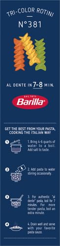 Barilla Tri-Color Rotini Pasta, 12 oz. Box - Non-GMO Pasta Made with Durum Wheat Semolina - Kosher Certified Pasta