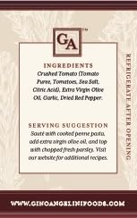 GINO ANGELINI Pasta Sauce - ARRABBIATA, Italian Tomatoes & Garlic, 24 Oz, Pack of 2