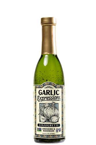 Garlic Expressions Vinaigrette Salad Dressing, Marinade | Non GMO, Vegan, Kosher, Allergen and Gluten Free Garlic Oil Vinaigrett