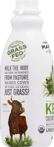 Maple Hill Crea mery, 100% Grass Fed Kefir, Plain, Organic 32 Ounce