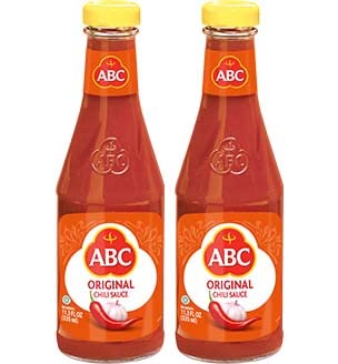 ABC Original Sambal Chili Sauce, Spicy Hot, Indonesian Dipping BBQ, No Preservative, 11.3oz / 335ml (Pack of 2)