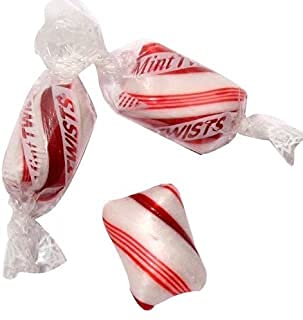 BLholife Peppermint Mint Candy Twists - 2 lb Individually Wrapped, Red & White Cylinder Shape