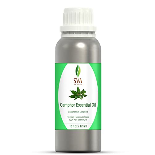 Sva Organics Camphor Essential Oil (16 Ounce) - 100% Pure And Natural Therapeutic Grade Essential Oil  Perfect For Aromatherapy,