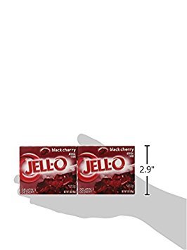 Jell-O Black Cherry Gelatin Mix, 3 oz Bags, Pack of 24