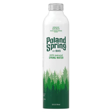 Poland Spring Brand 100% Natural Spring Water, 23 fl oz. 100% recyclable Aluminium Bottles by MIALO Trusted Trader (6 pack)