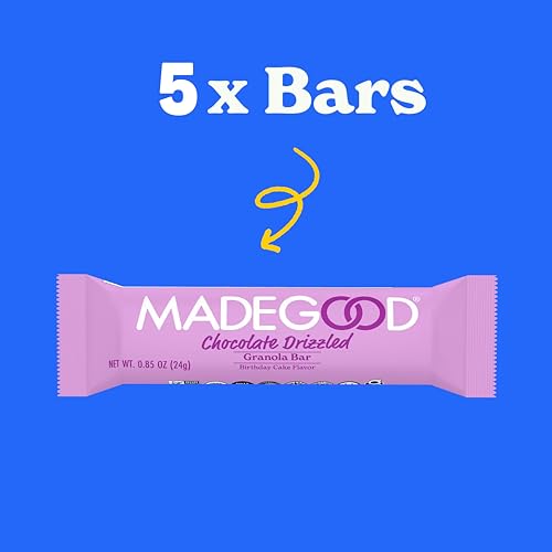 MadeGood Organic Chocolate Drizzled Granola Bars, 5ct, 4.25 OZ