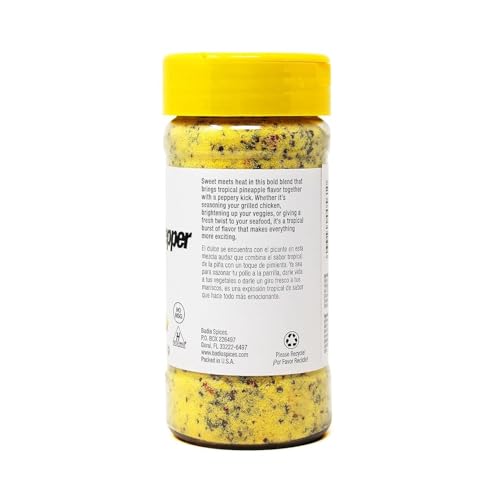 Badia Pineapple Pepper Seasoning - Tropical Citrus Blend for Chicken, Seafood & Vegetables - 6.5 oz