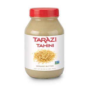 Tarazi Natural Tahini 2 Pound Glass Jar Non-Gmo Gluten-Free No-Preservatives Vegan Kosher Porduct Of California