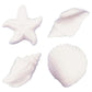 White Seashell, Conch, and Starfish Edible Sugar Cake Toppers, 12 Count