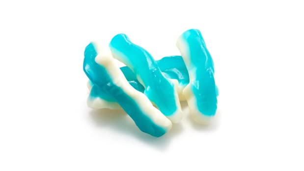 Yupik Gummy Blue Sharks, Shark-Shaped Gummies, Gluten-Free, Fruity Flavor, 2.2 lb, Blue and White