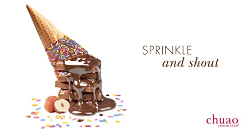 Chuao Chocolatier Sprinkle Dreams Milk Chocolate Bars | Gourmet Waffle Cone No Preservatives | For Gift Baskets, Thank You, Care Package | 3 Pack