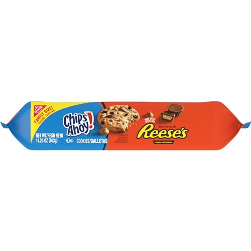 CHIPS AHOY! Reeses Peanut Butter Cup Chocolate Chip Cookies, Family Size, 14.25 oz