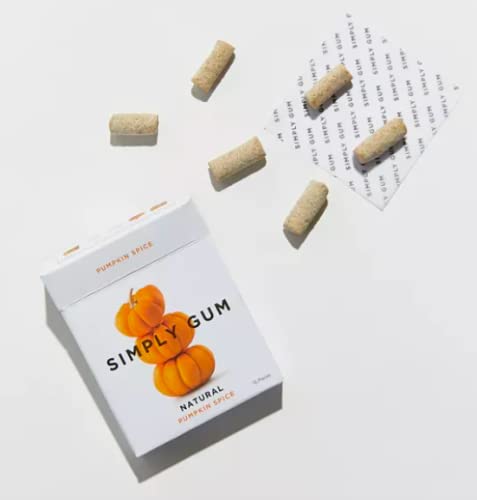 Simply Gum | Pumpkin Spice | Plant- Based Chewing Gum | Pack Of Six (90 Pieces Total) | Synthetic Free + Aspartame Free + Non Gmo