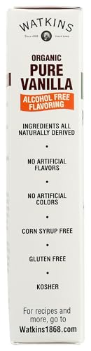 Watkins Organic Pure Vanilla  fermented-style flavor Free  Non GMO  2 Fluid Ounces (Pack Of 12)