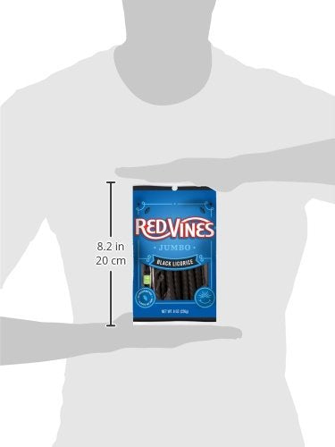 Red Vines Black Jumbo Licorice Twists 8Oz Bag (12 Pack)