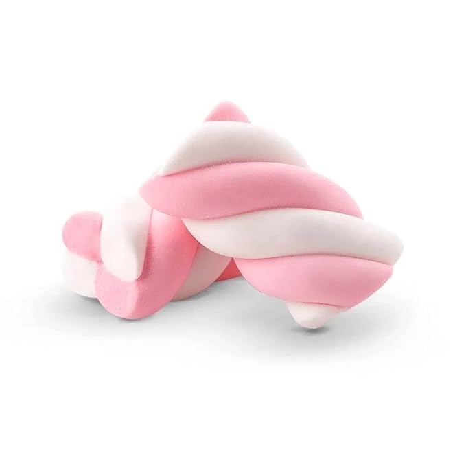 Pink & White, Blue & White Marshmallow Twists With White Mini Marshmallows Mix, 1 Pound Bulk Zip Bag