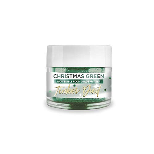 Bakell Edible Glitter Tinker Dust, 5g, Christmas Green, KOSHER Certified, for Cakes, Cupcakes, Drinks