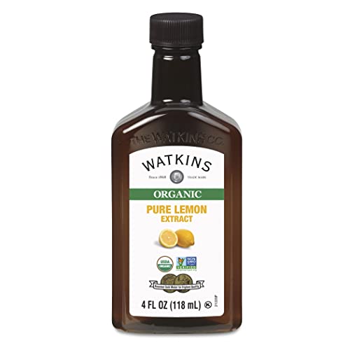 Watkins Organic Pure Lemon Extract, Non-GMO, Kosher, 4 oz. Bottle, 1-Pack