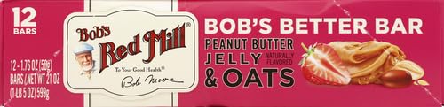 Bob's Red Mill Peanut Butter Jelly & Oats Snack Bar - 1.76 Ounce (Pack of 1) - Gluten Free, Non-GMO, Whole Grain