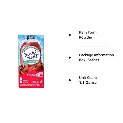Crystal Light On The Go Wild Strawberry Energy Drink Mix- 10 CT