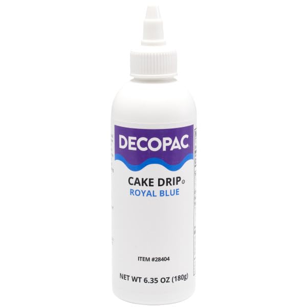 DecoPac Cake Drip, Royal Blue Color, Vanilla Flavor, Matte Like Chocolate, 6.35 oz