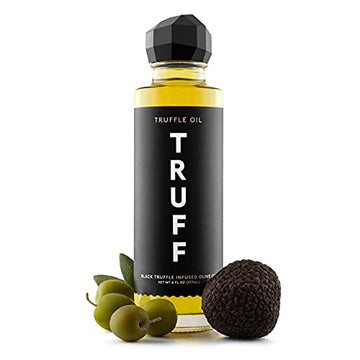 TRUFF Black Truffle Oil - Black Truffle Infused Olive Oil - gourmet Dressing, Seasoning, Marinade, or Drizzle, Non-gMO, gluten-F