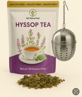 Rohi Natural Food Hyssop Tea with Stainless Steel Infuser, Loose Leaf, 1.59 Ounces