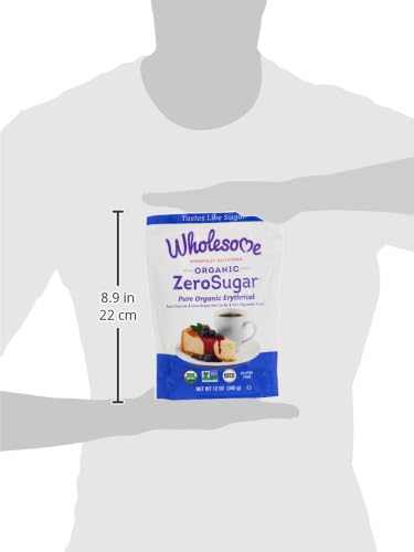 Wholesome Sweeteners 12-Ounce Organic Erythritol Sweetener, Zero Calorie Sweetener, Keto Friendly, Non Gmo, Gluten Free & Vegan